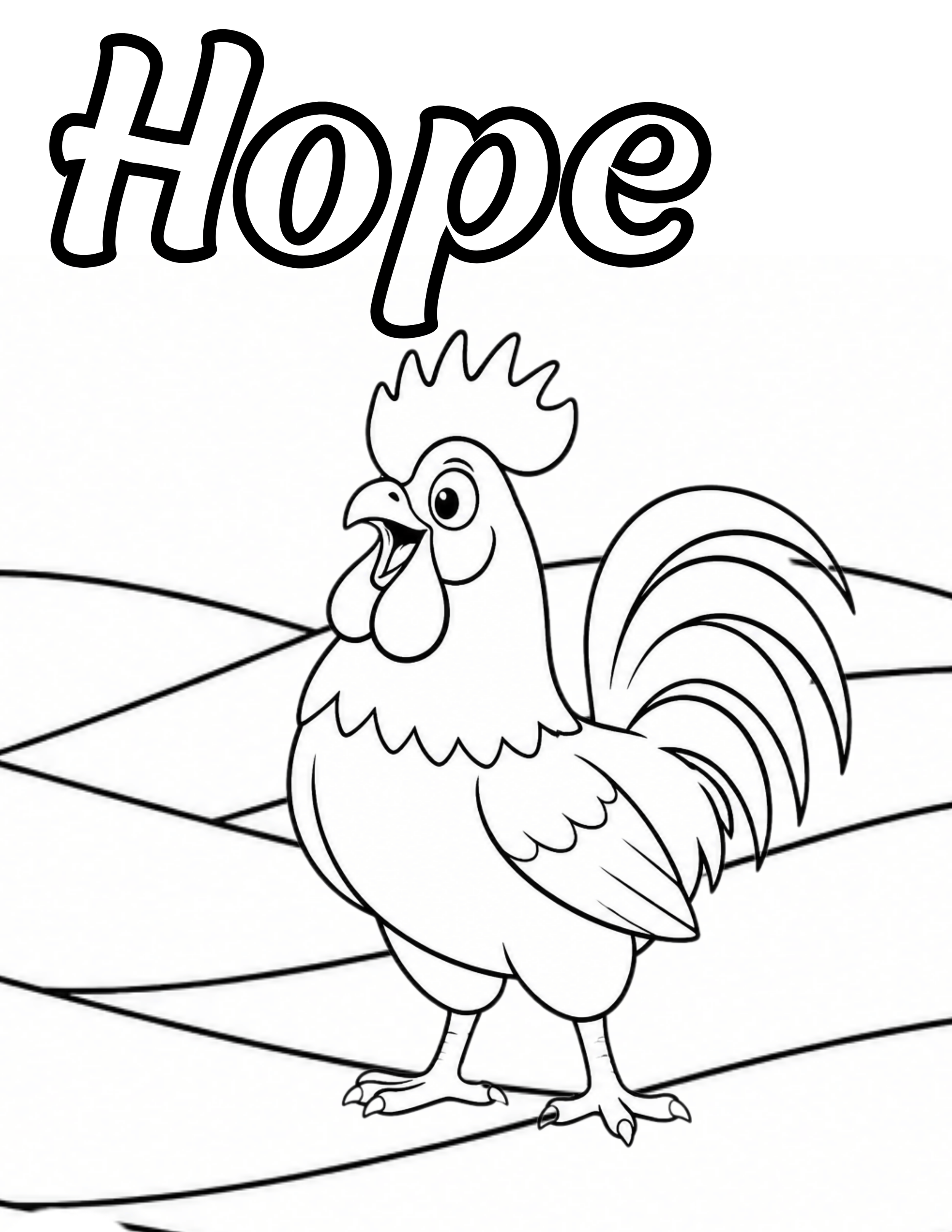Rooster Hope Coloring Sheet