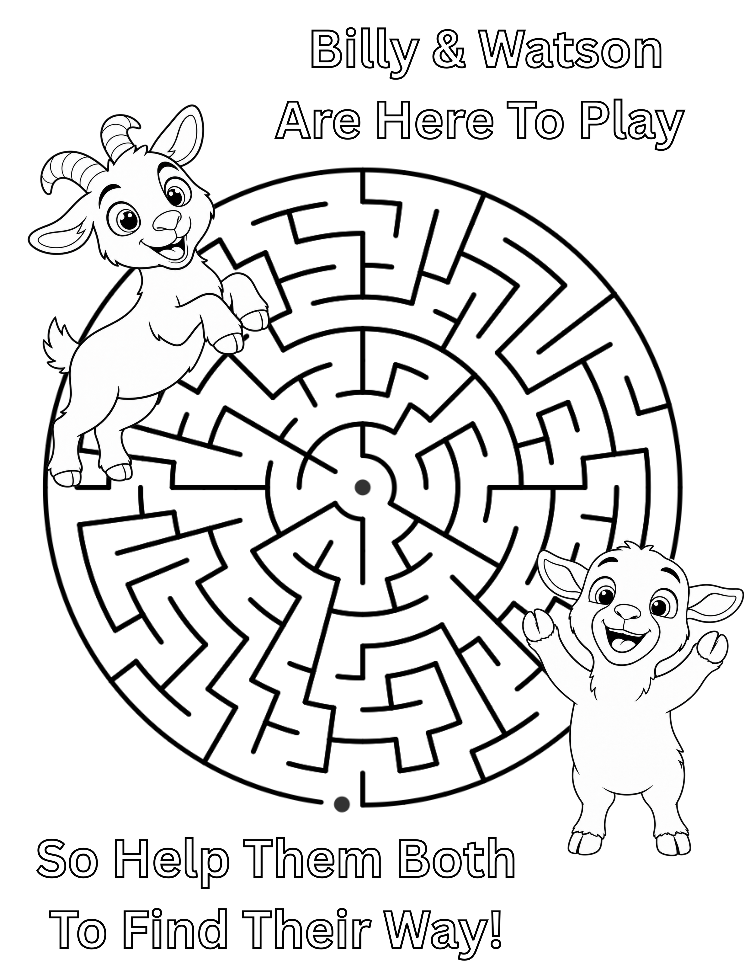 Billy & Watson Maze Activity Sheet From Animals On The Loose