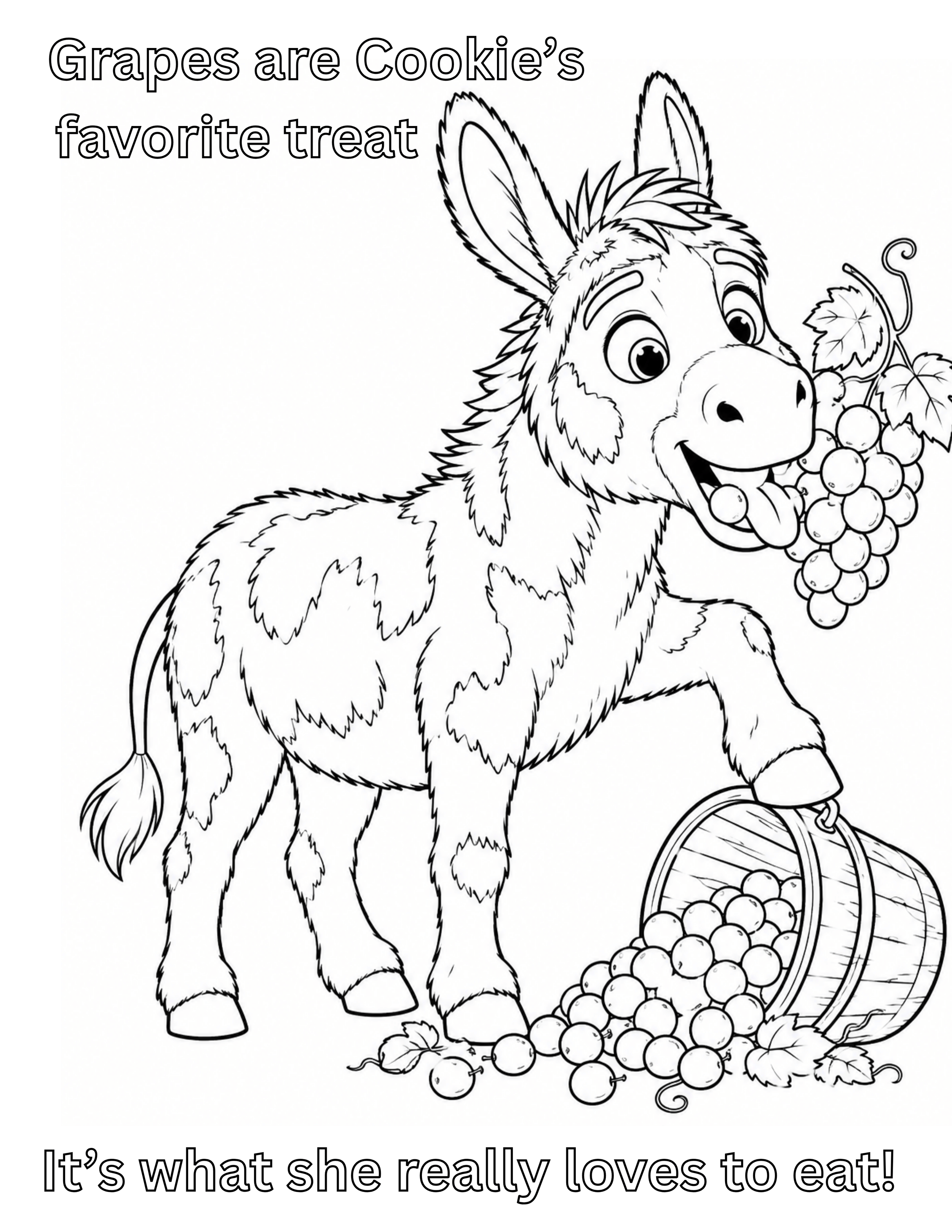 Cookie Eating Grapes Coloring Sheet