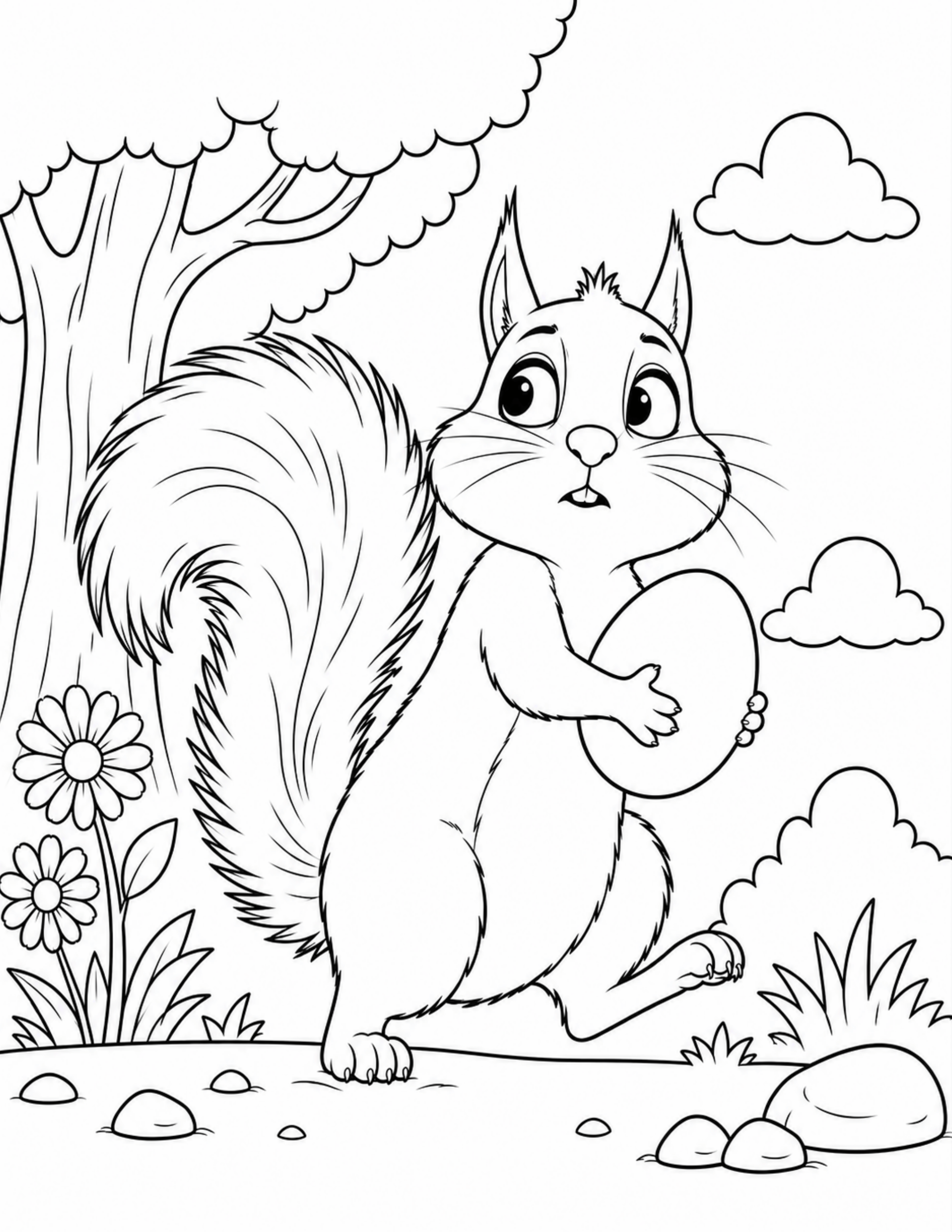 Nutmeg Stealing Eggs From Animals On The Loose Coloring Sheet