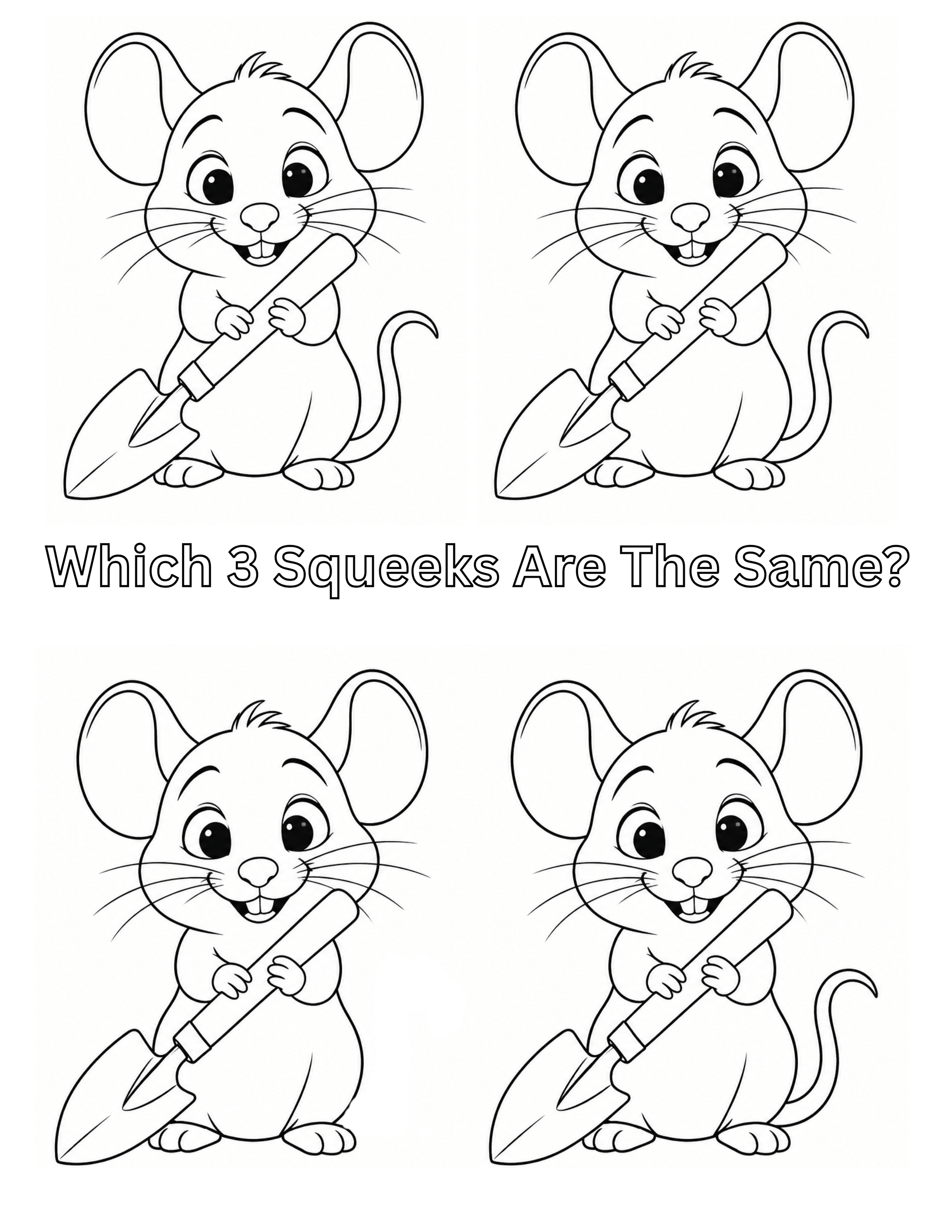 Squeeks With Shovel Activity Sheet