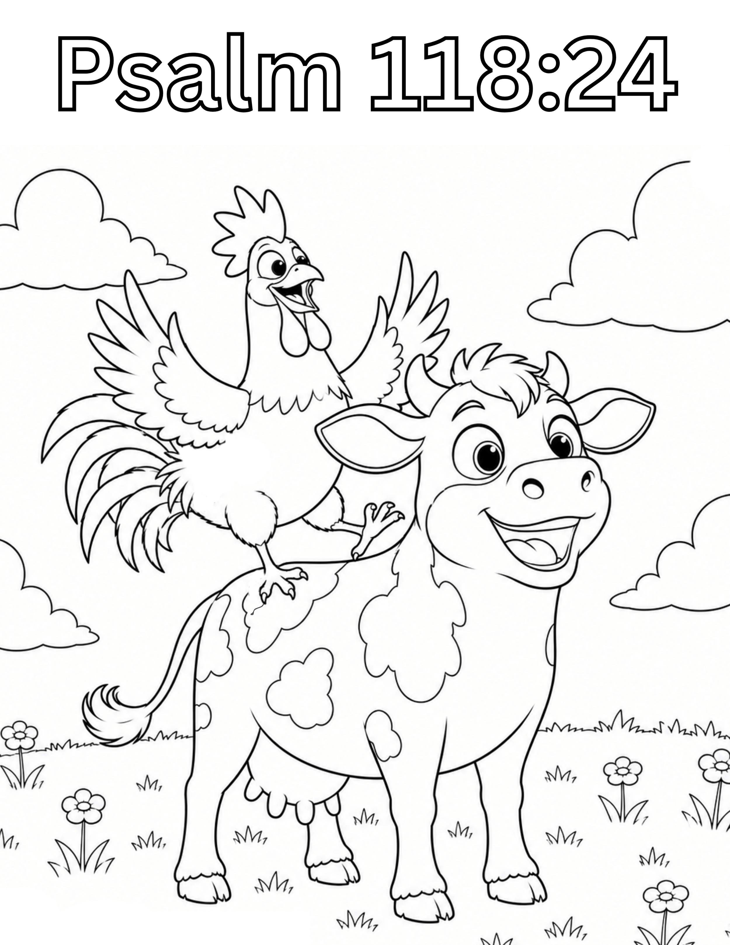 Rooster & Milkdud Coloring Sheet