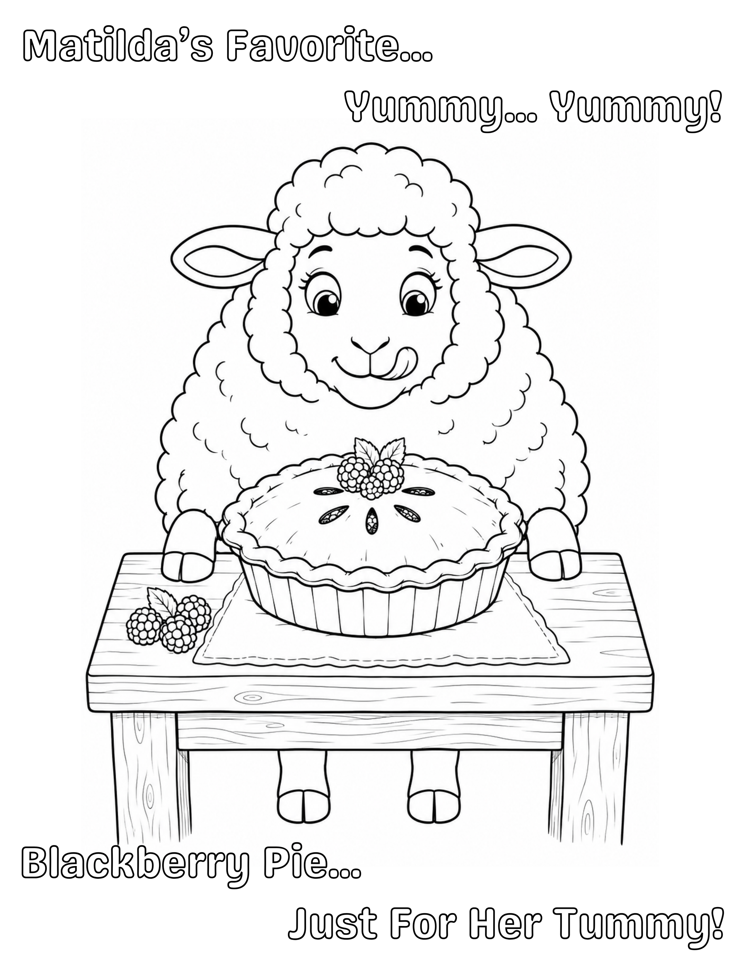 Matilda Eating Pie Coloring Book