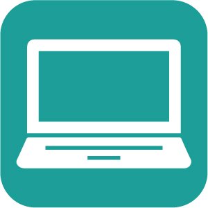 Teal icon of a laptop