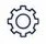 Simple gear icon with a flexible gear shape.