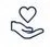 Simple line drawing of a hand holding a small plant or sprout.