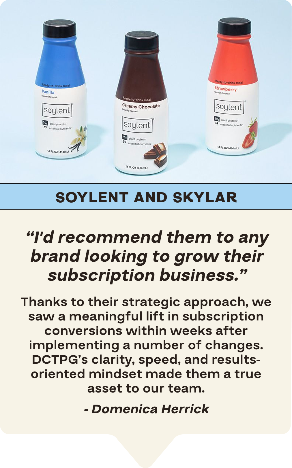 Soylent and Skylar Testimonial