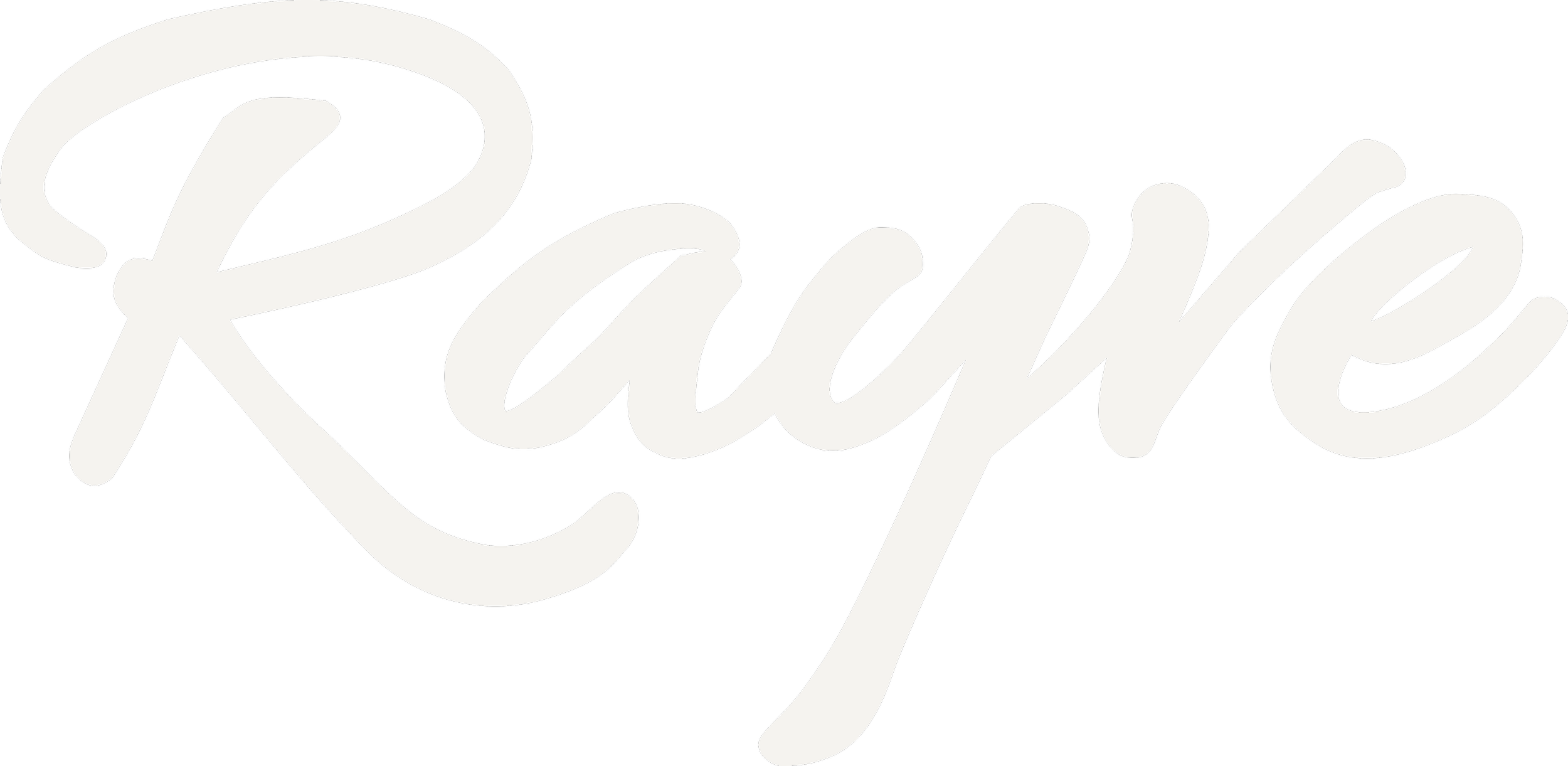 The word 'Rayve' written in white cursive script.