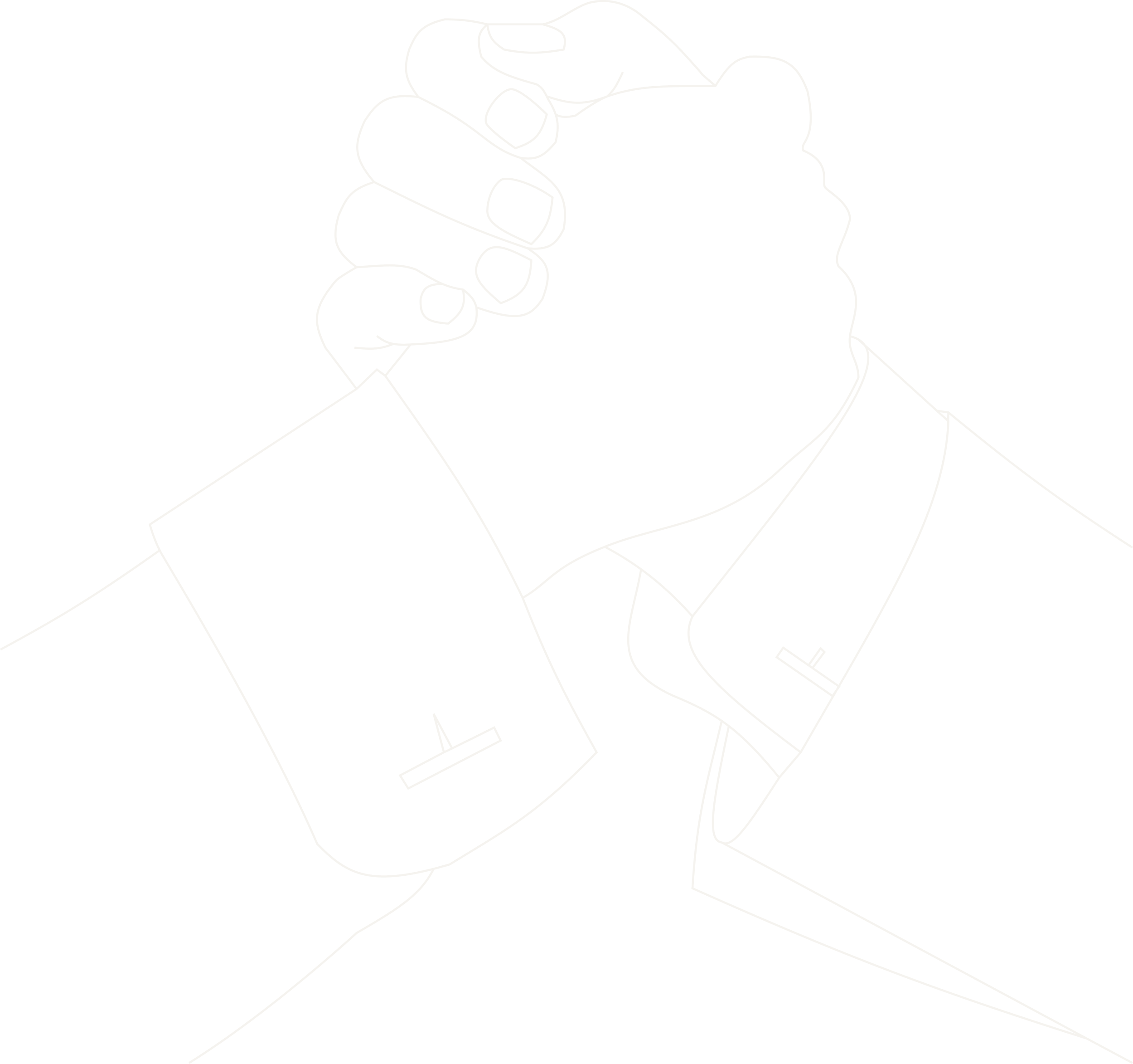 Line drawing of two business persons dapping.