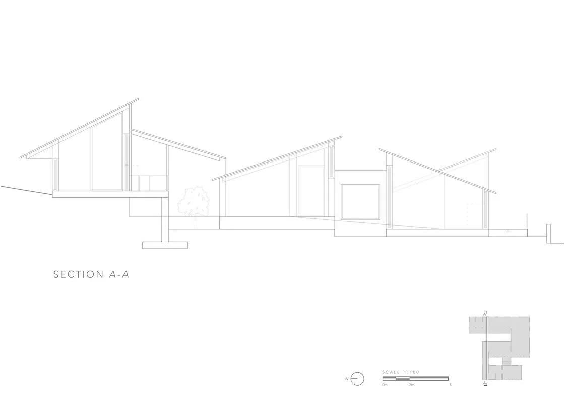 &lsquo;Staging Symbiosis&rsquo; - Rathlin Gallery

Section A-A &amp; B-B 1:100

The site has a slightly sloped topography, within the project I used this to my advantage and integrated the levelling of spaces within the use of the slope. This would m