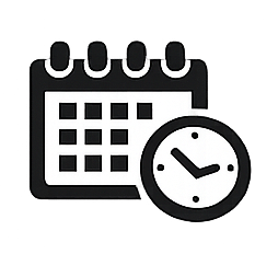 Calendar with a clock, representing scheduling or scheduling time.