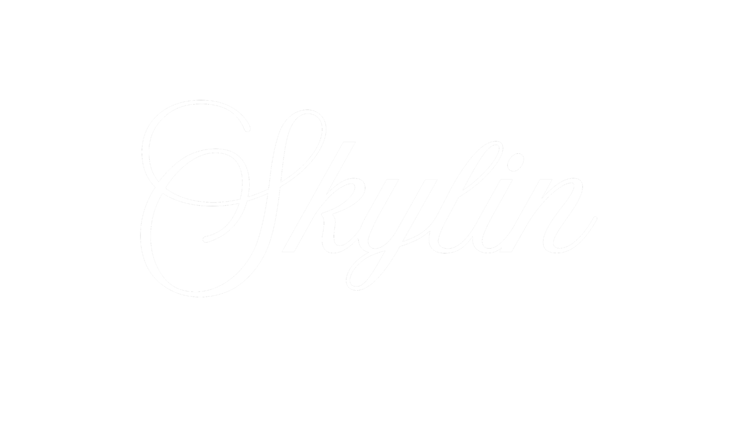 Black background with white cursive text that says "Skulin".