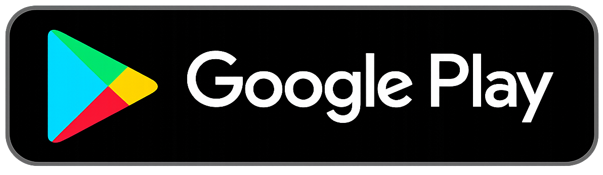 Google Play logo with multicolored triangle and text on black background.