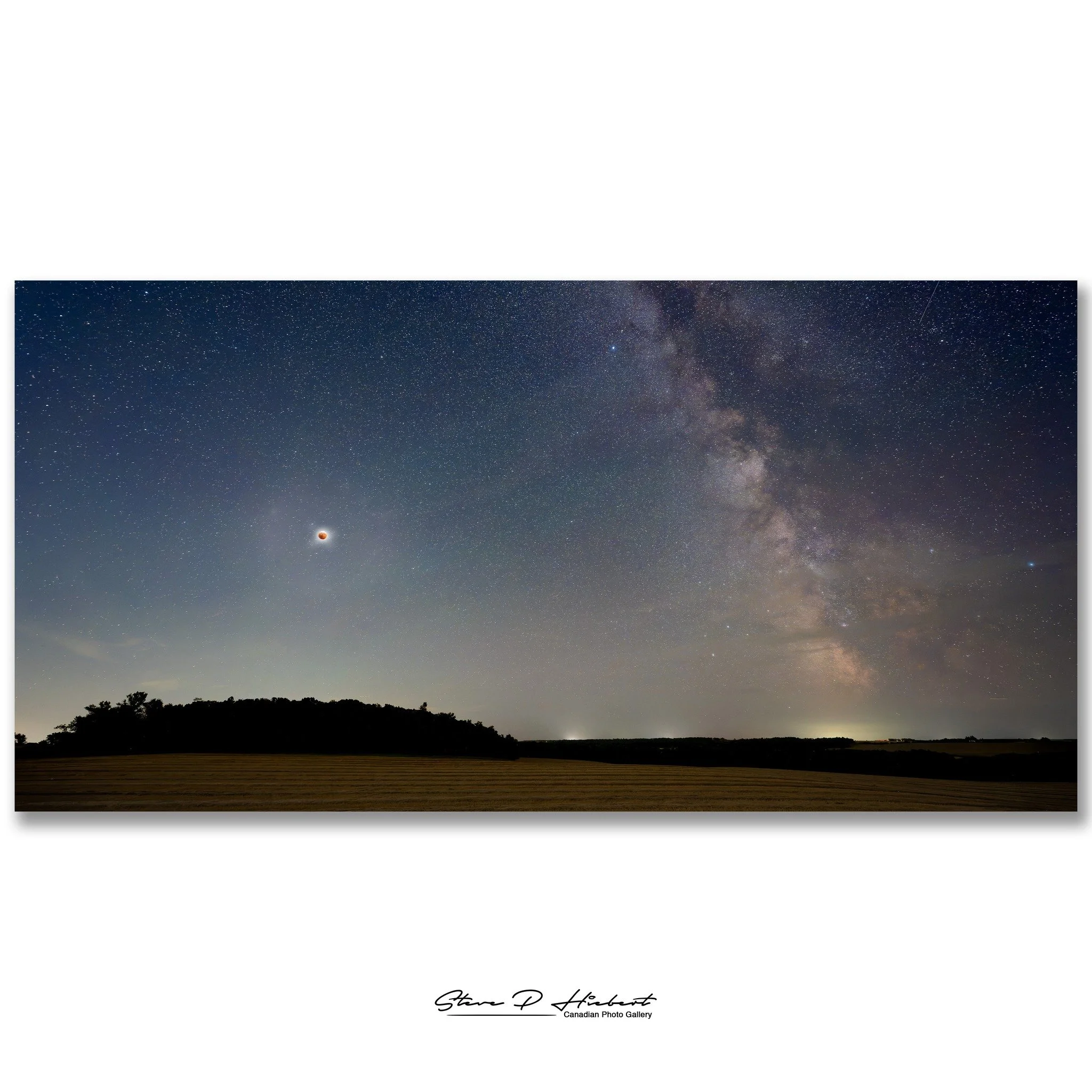 Perfect skies made for a perfect night to photograph the lunar eclipse.

The Moon turns red because sunlight passes through Earth's atmosphere before reaching it. The blue light is scattered away, while the red light continues on, bathing the Moon in