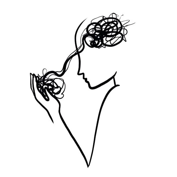 mental health art | minimalist line art | anxiety art | brain drawing | digital illustration | original art print | relatable art | Alicia Maye Art