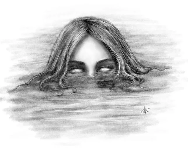 graphite figure drawing | emotional art | surreal portrait drawing | glowing eyes drawing | expressive figurative art | original drawing for sale | Alicia Maye Art