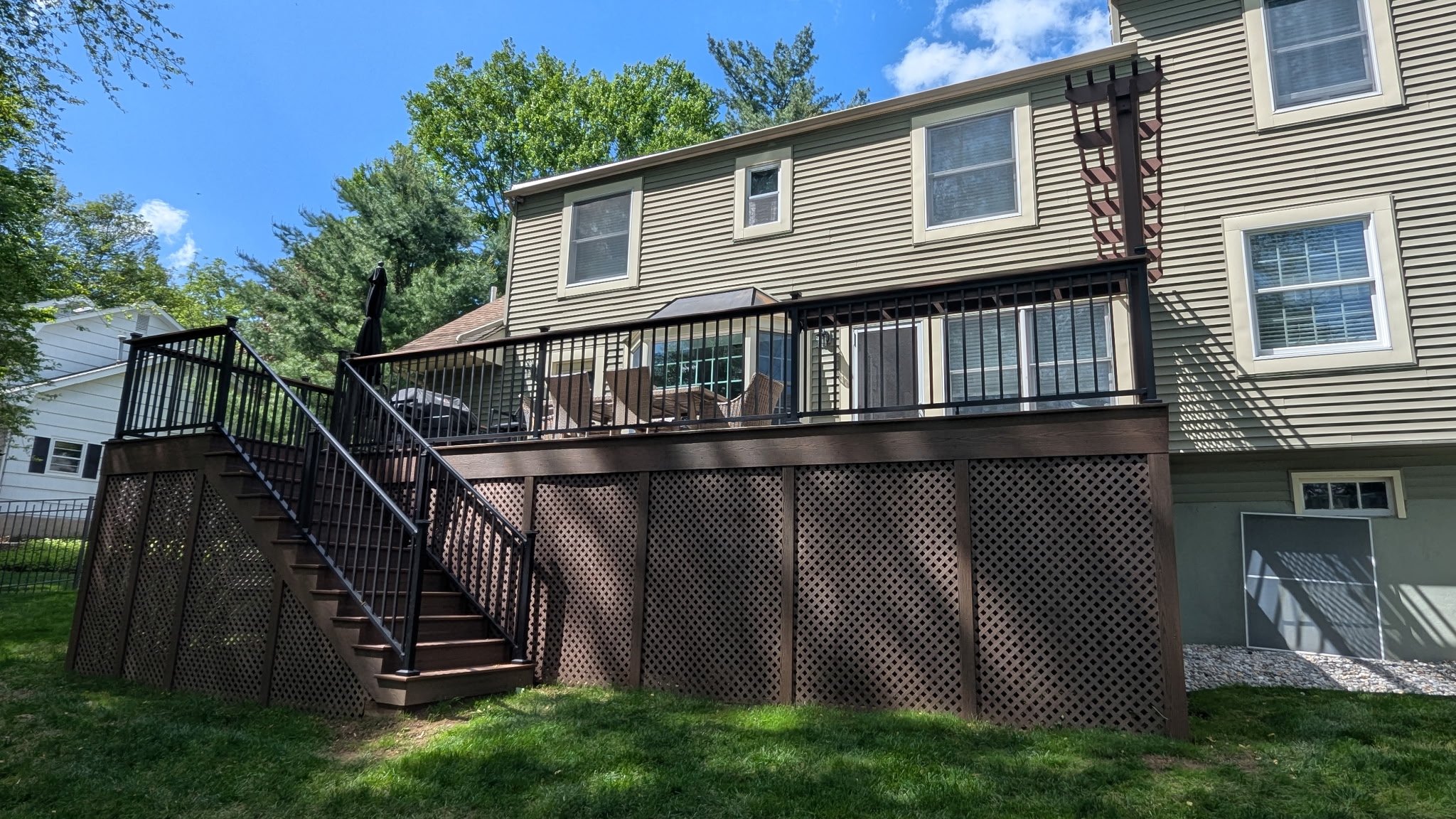 Fiberon Sanctuary line composite material used all around with Westbury railing