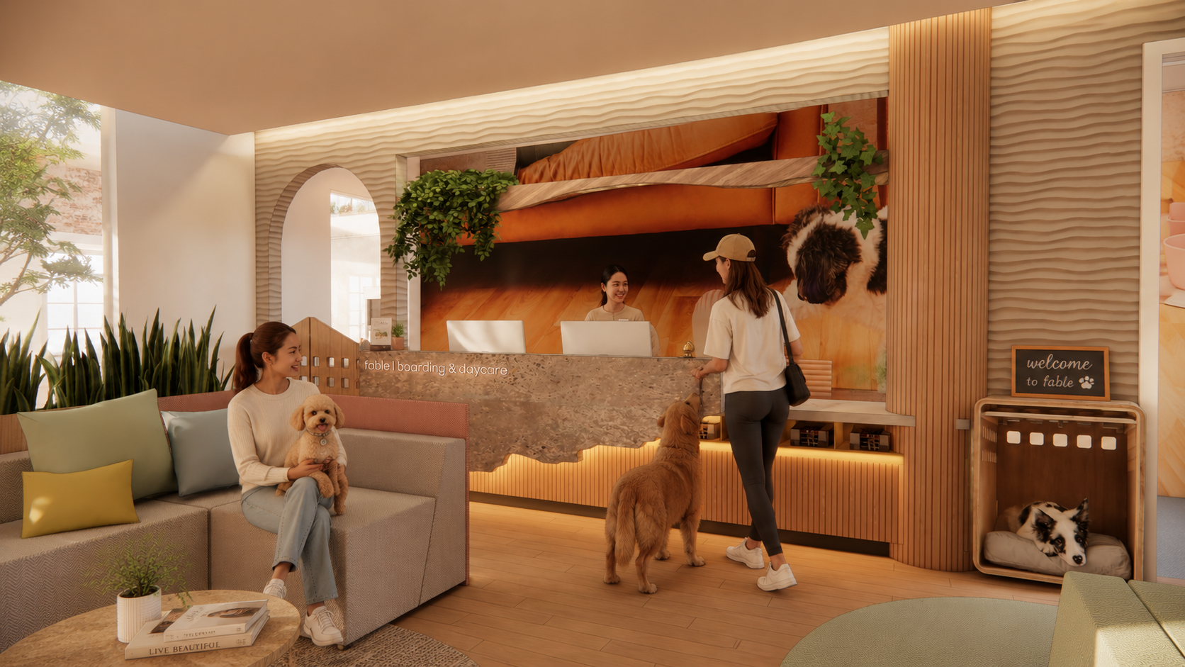 Reception Desk of Pet Daycare