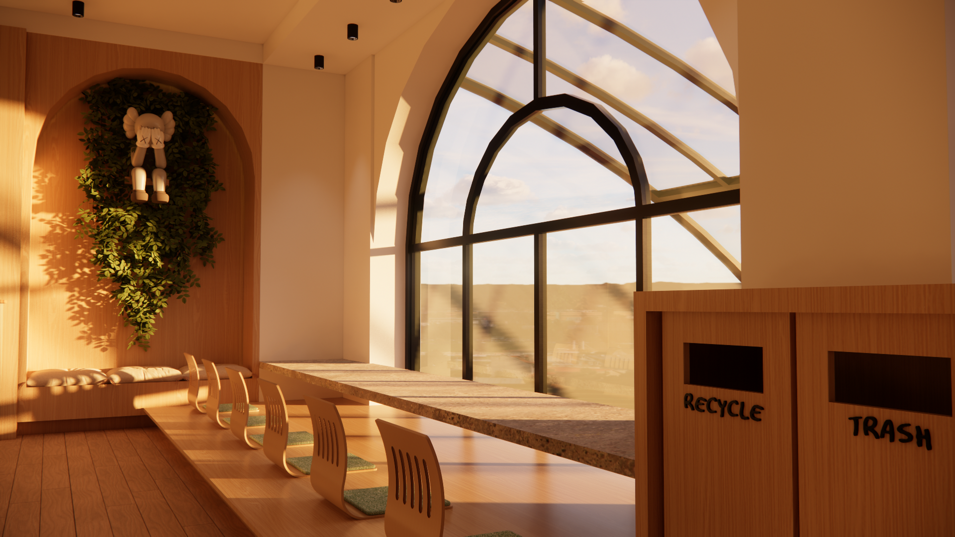 Mezzanine Window Seating / Sculptural Wall Feature