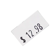 Price tag showing $12.98