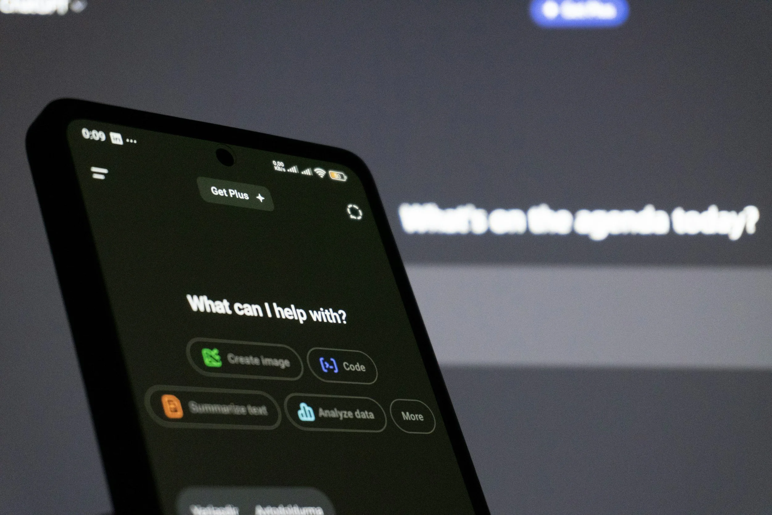 a voice search assistant showing on a mobile phone screen