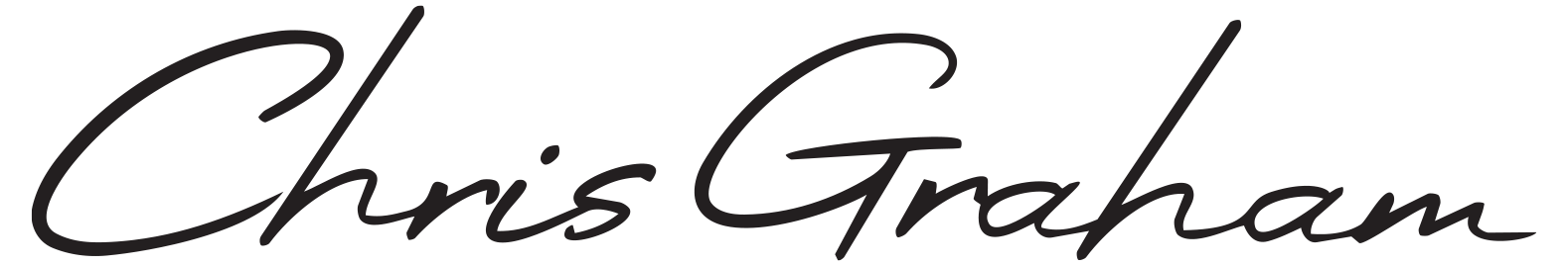Stylized black text that reads "Chris Graham" with a cursive font on a transparent background.