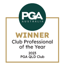 PGA Australia 2023 Winner Award plaque with gold and black design.