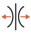 Two arrows pointing left and right