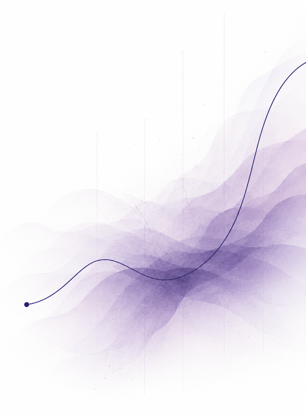 Abstract flowing curve representing the non-linear path of meaningful change — visual identity of The Layer Beneath.