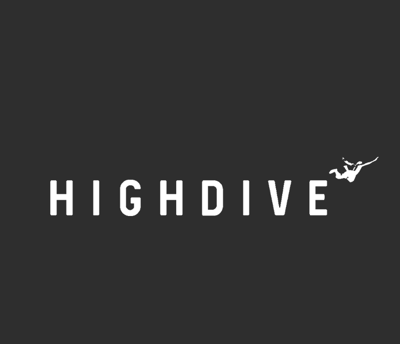High Dive logo with a silhouette of a skydiver jumping from the letter 'V'