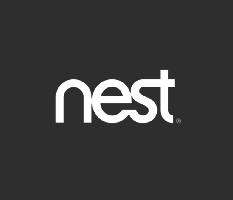 Nest logo in white on a black background.