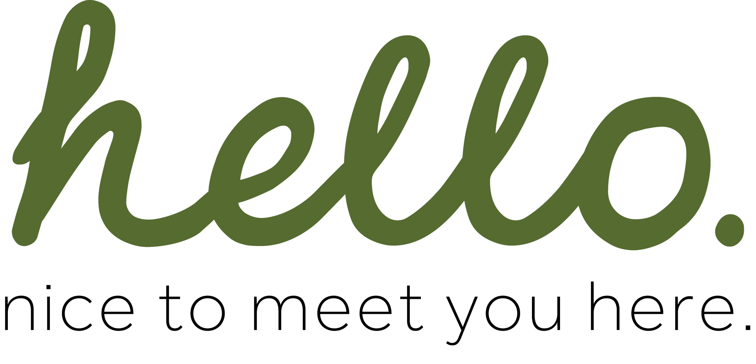 The word 'hello' written in cursive green font.
