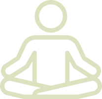 Outline of a person sitting, grounding exercises
