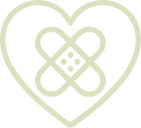 An outline of a heart with a decorative, intertwined knot pattern inside.