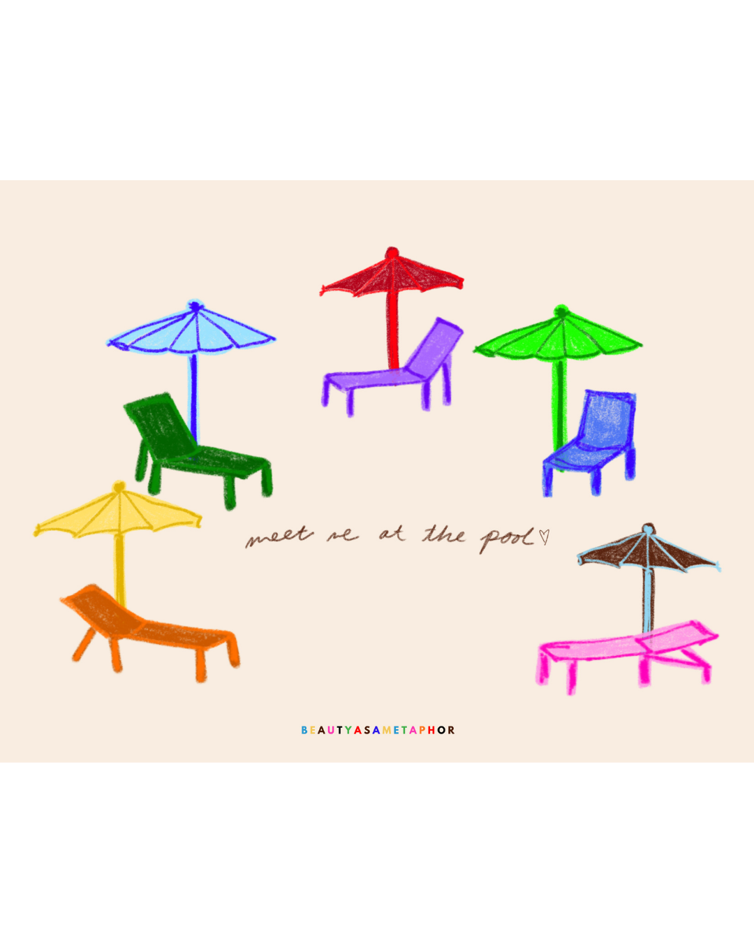 Meet Me At The Pool Notecards