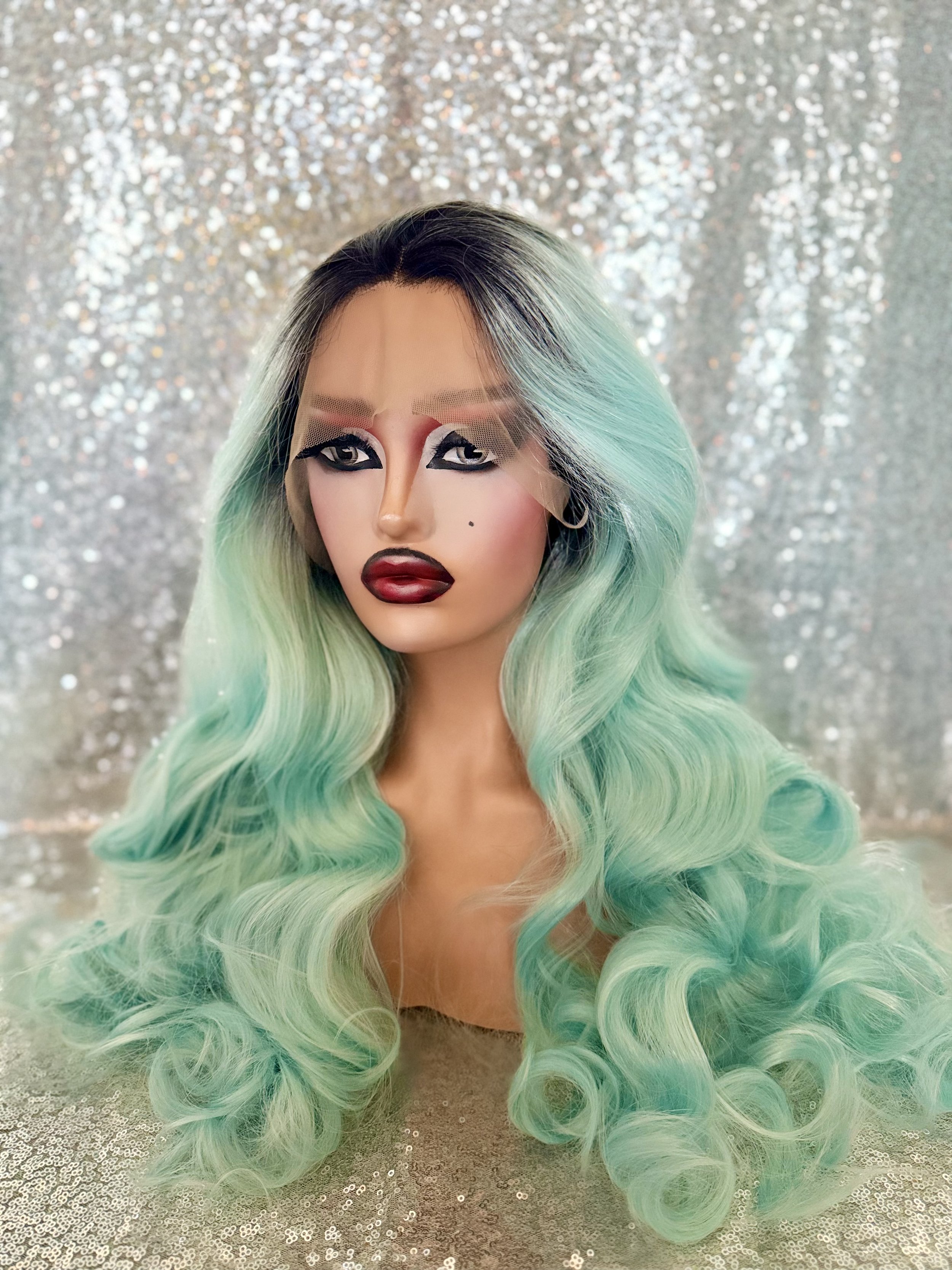 dark rooted teal