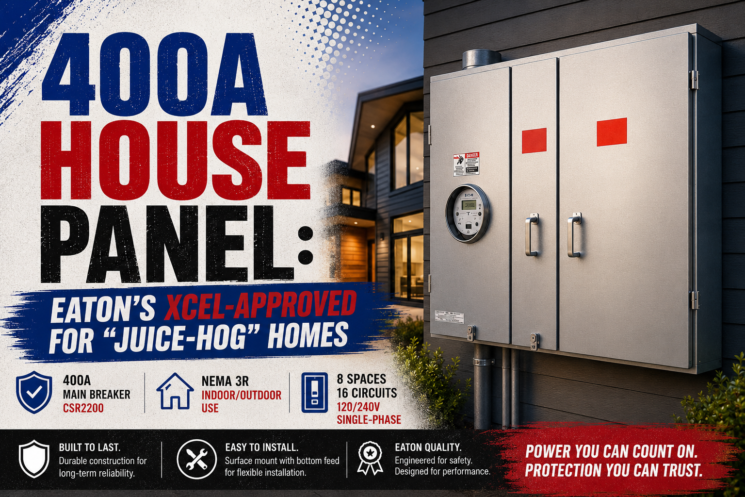 400A House Panel: Eaton’s Xcel-Approved for "Juice-Hog" Homes
