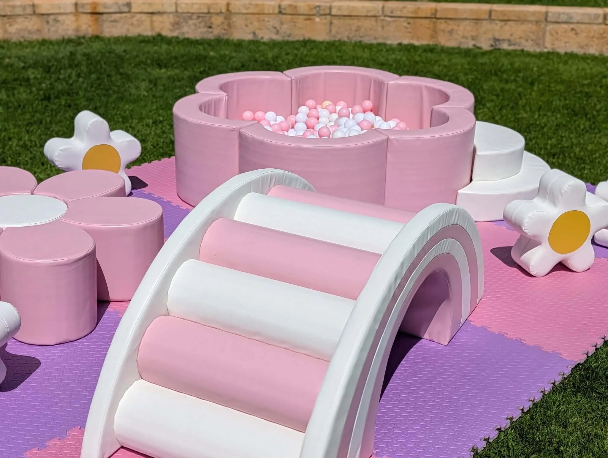 Pink posy soft play ball pit hire Perth