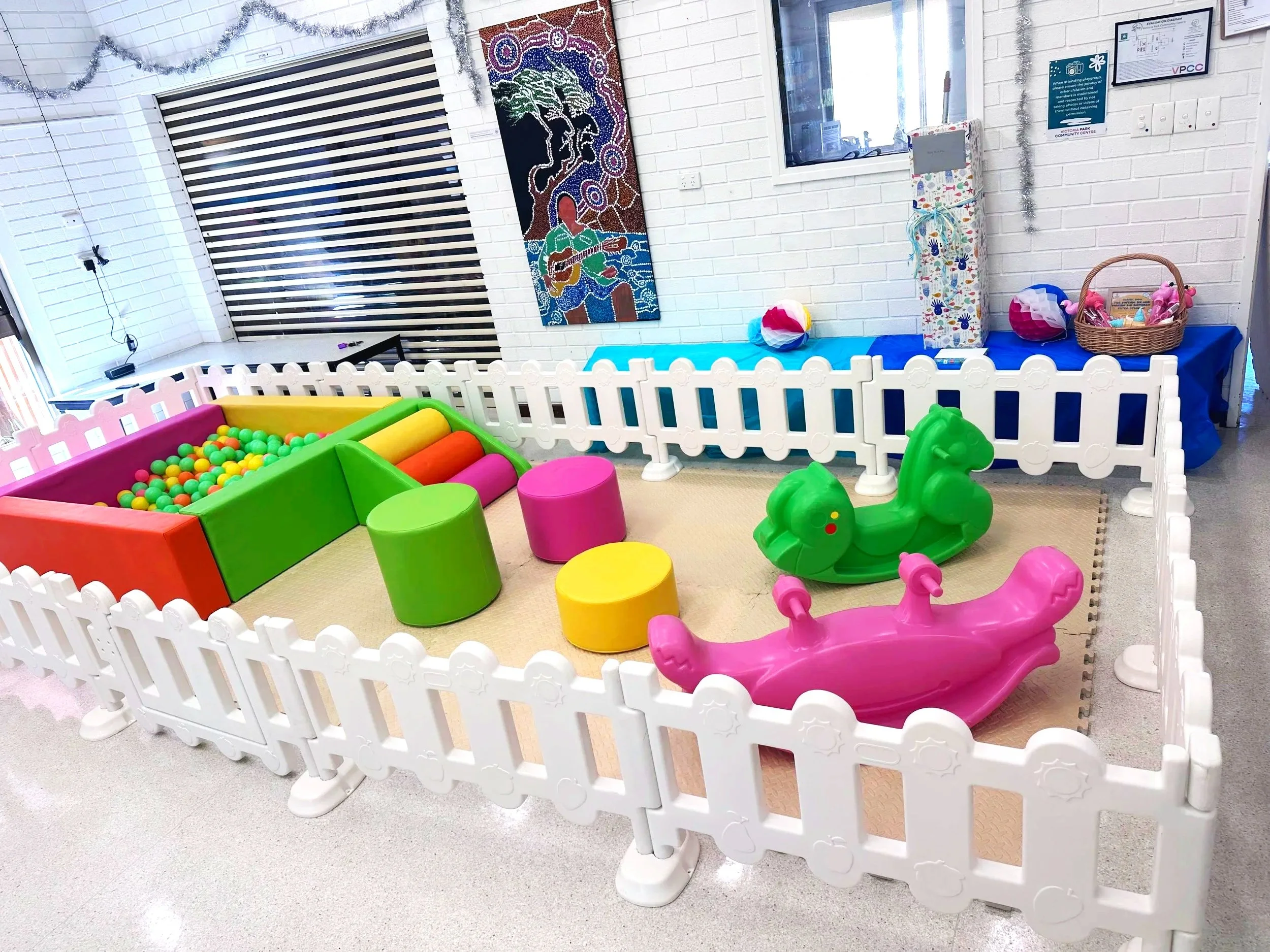 Colourful toddler birthday soft play ball pit hire Perth