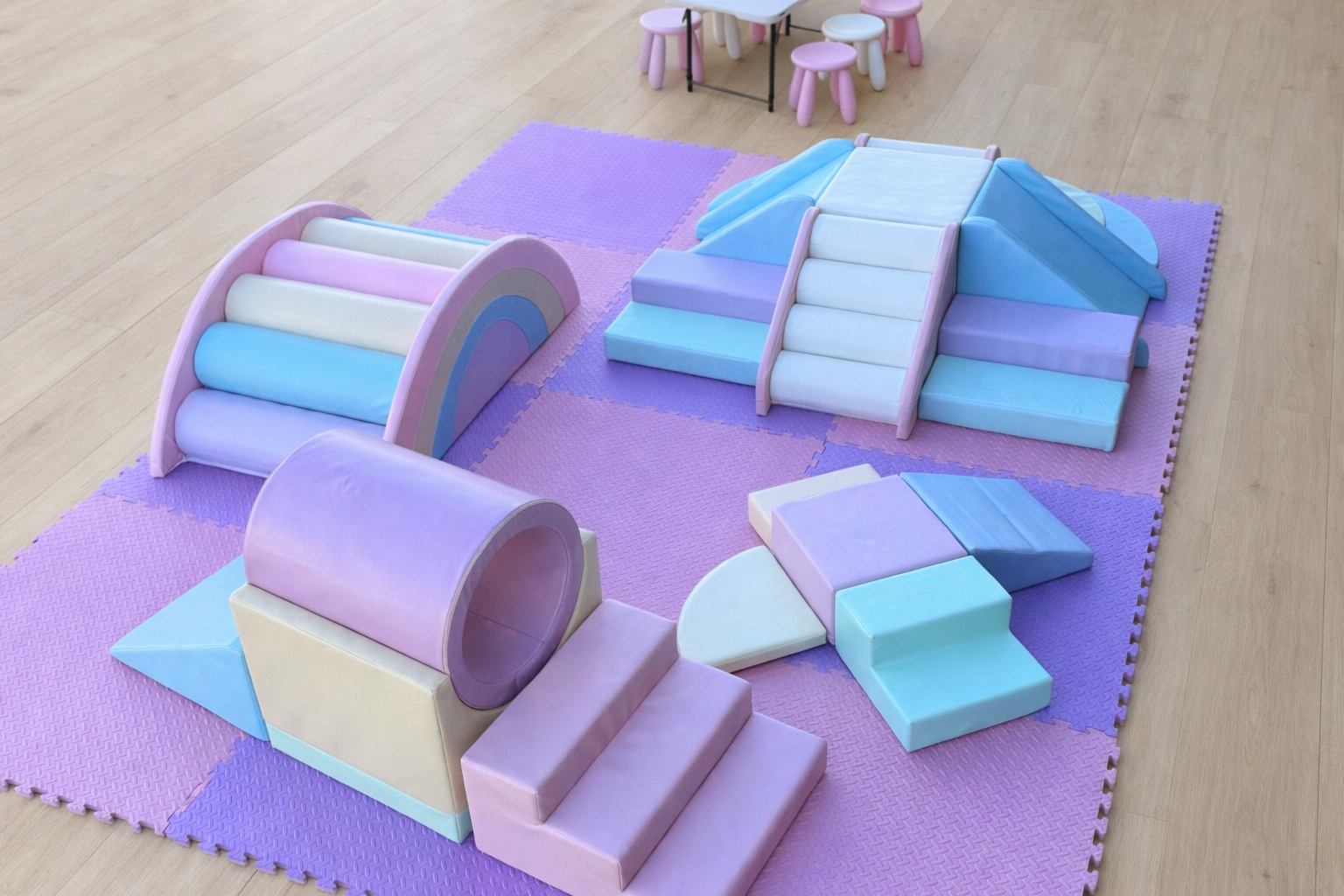 Colorful Pastel soft play ball pit hire Perth