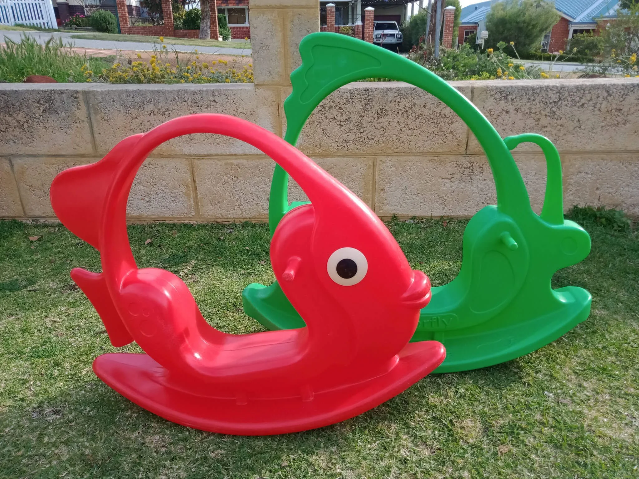 Colorful plastic rockers childrens toy hire Perth