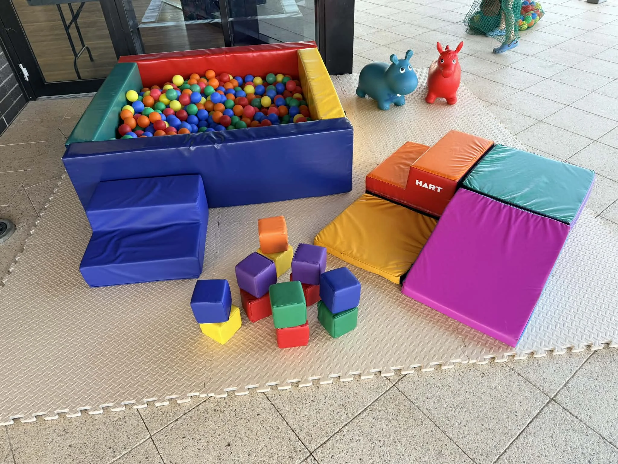 Colorful children's play area Toddler soft play ball pit hire Perth