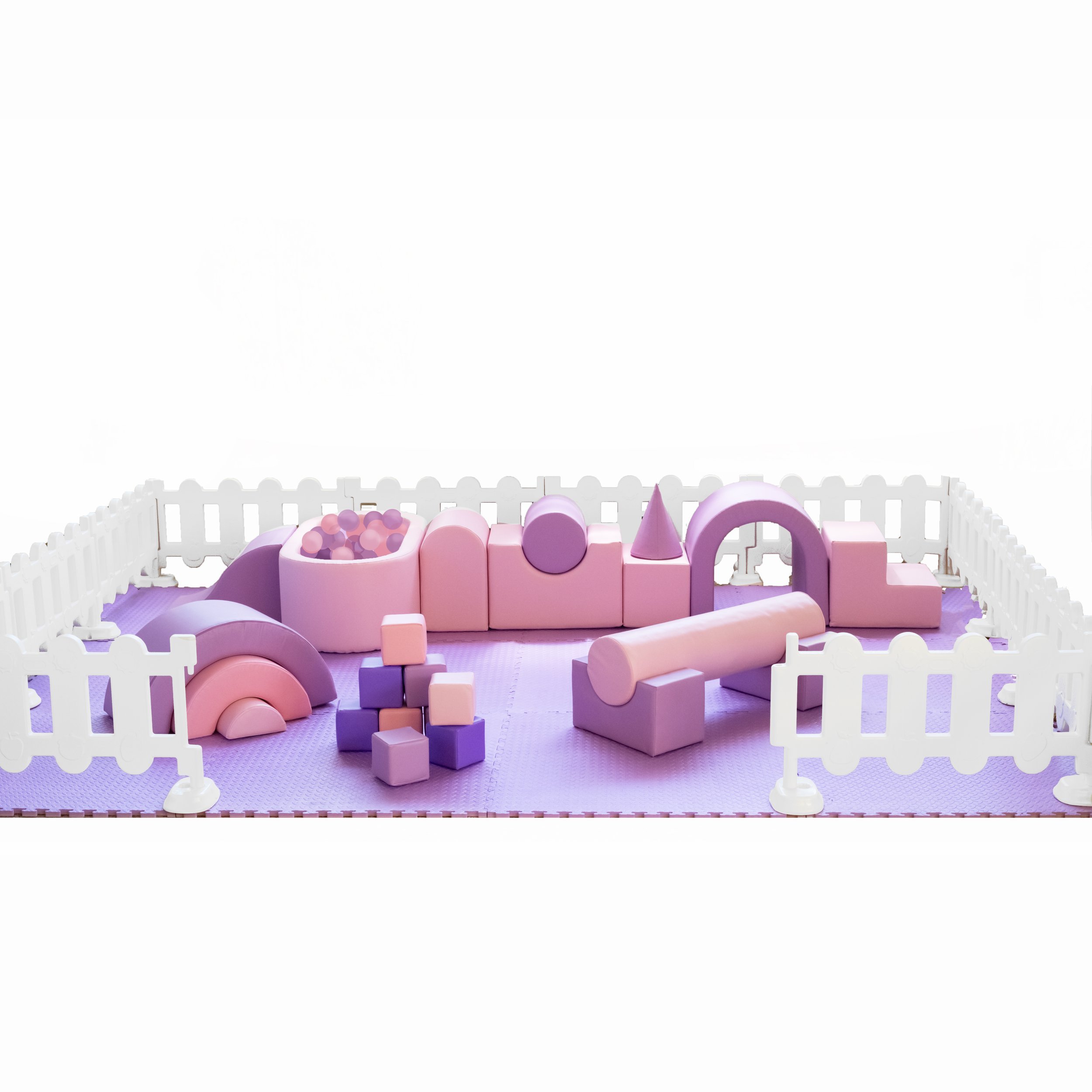 Pink and lavender fairy dust First birthday event child toddler soft play ball pit hire Perth