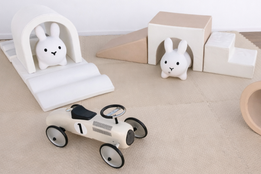 White cream hop play Toddler toys play hire Perth