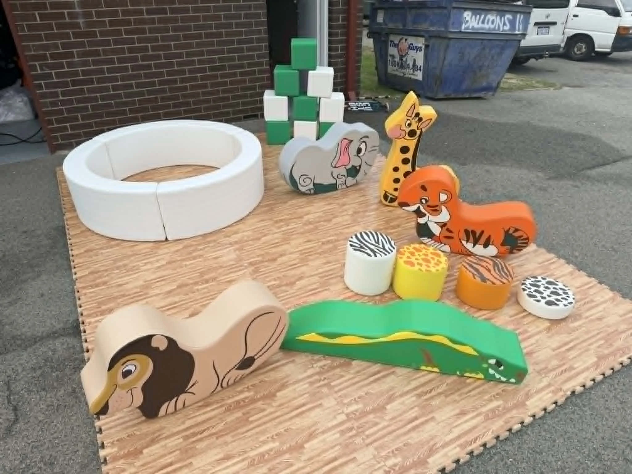 Jungle buddies safari Theme Toddler soft play ball pit hire Perth