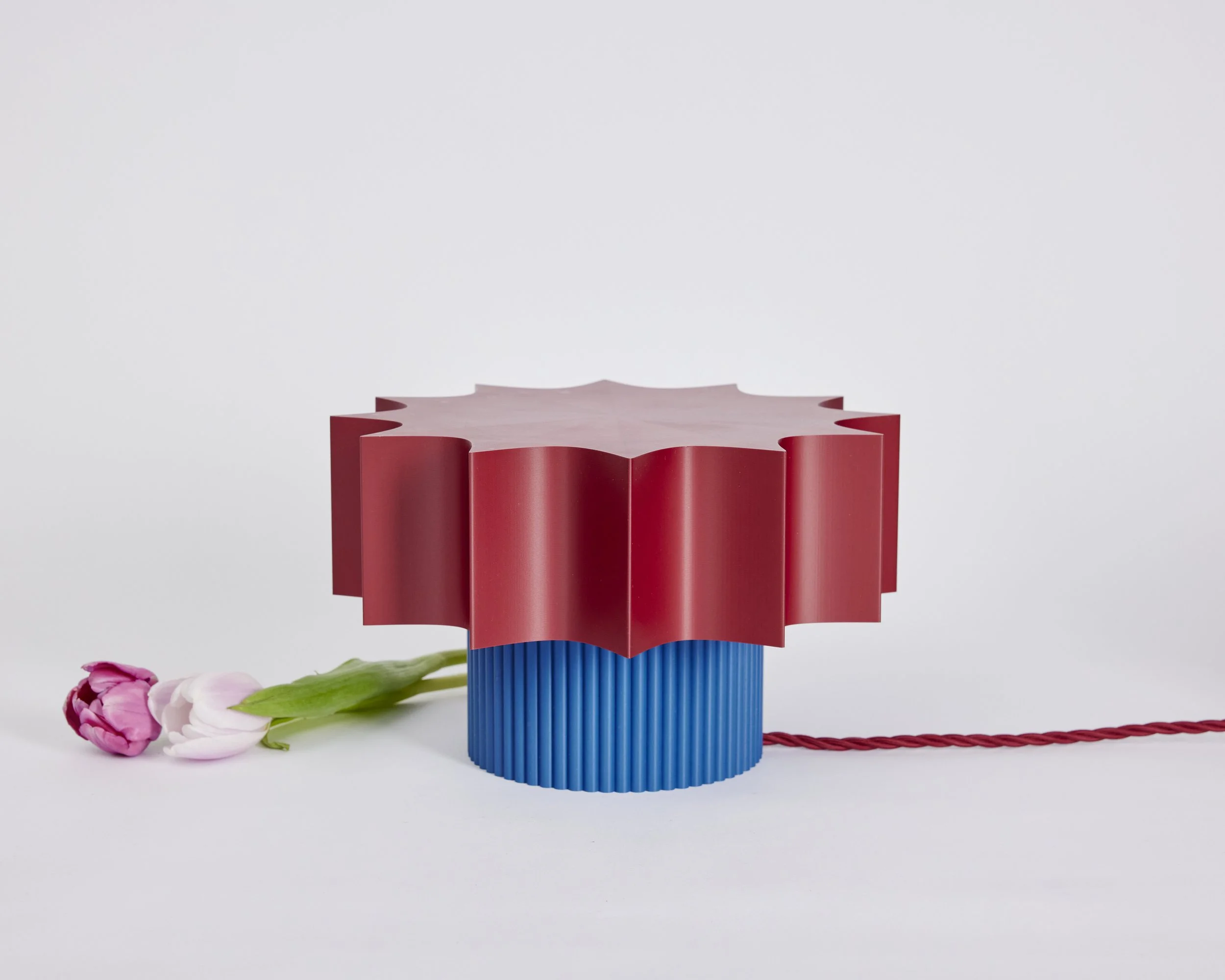 STELLA Table Lamp - blue & burgundy