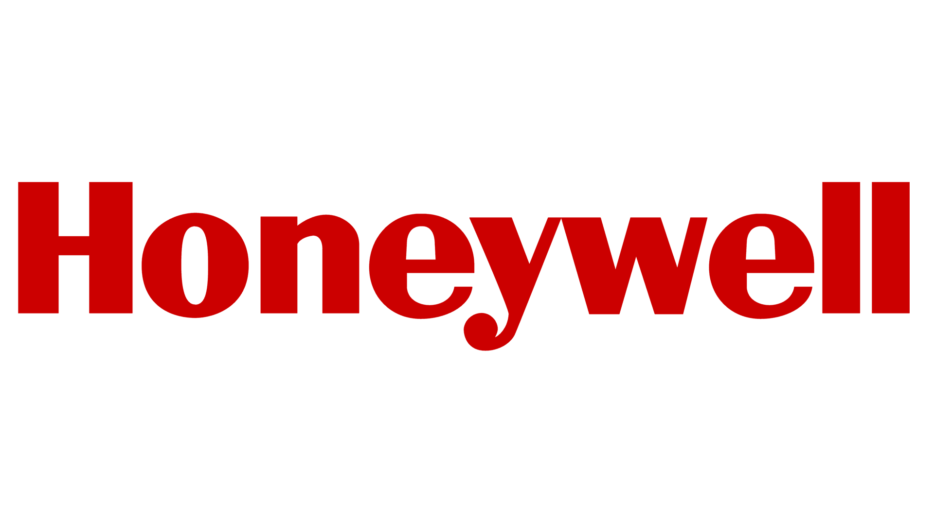 Bold red text on black background reading 'Honeywell'.
