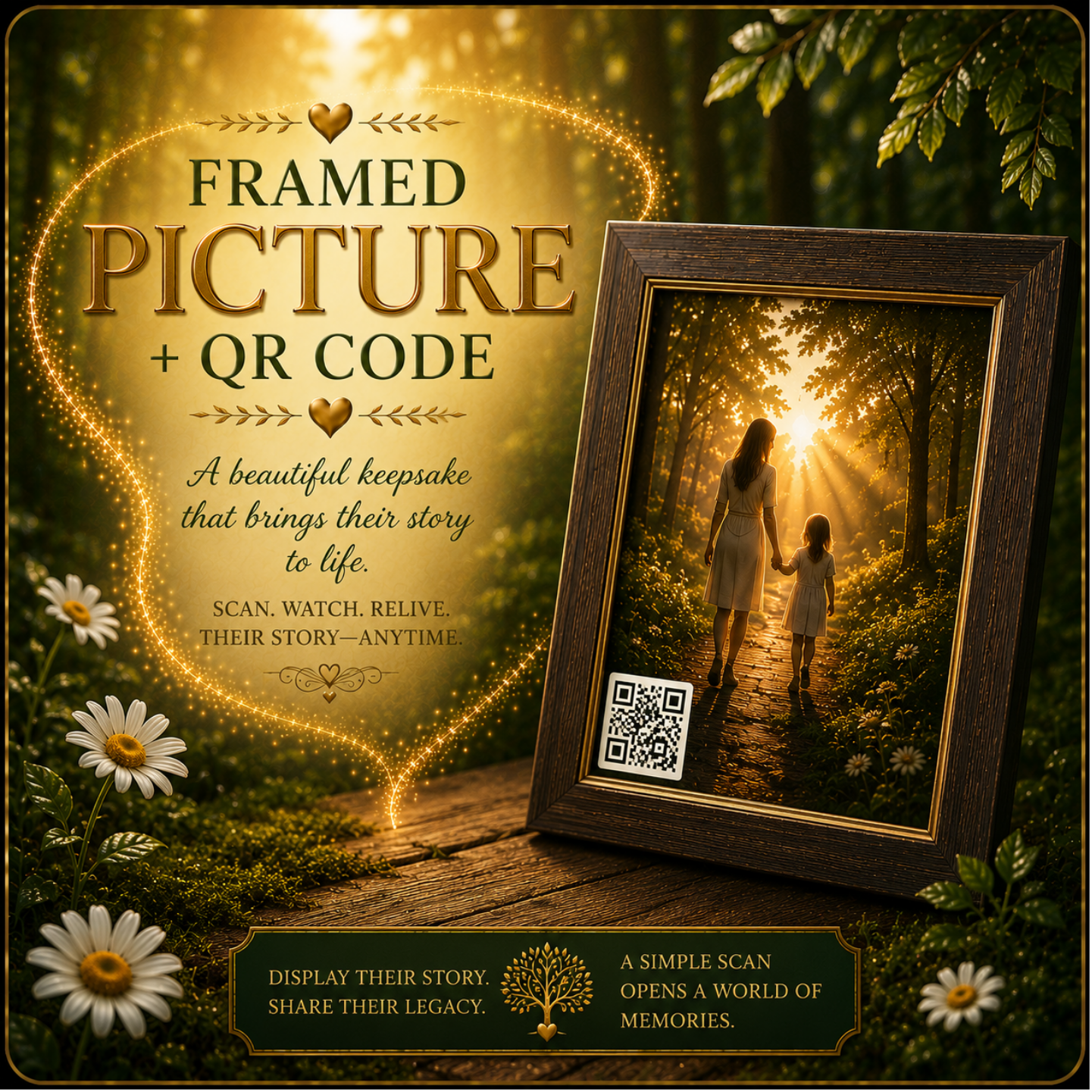 Your Photograph with a QR code to Watch Your Story