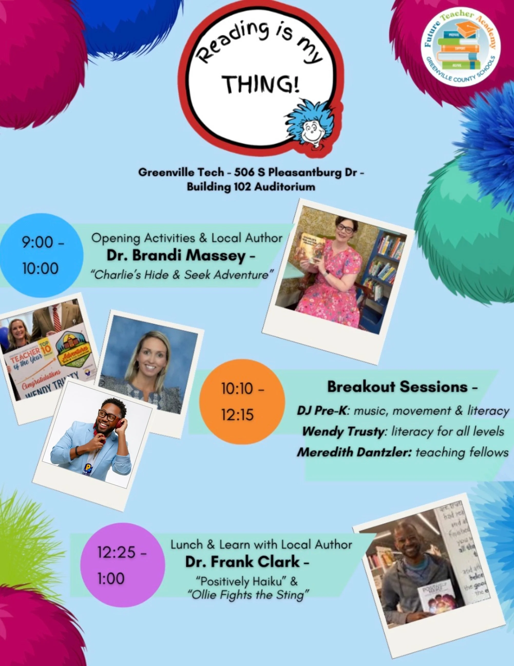 Super excited to share that I&rsquo;ll be one of the presenters at the &ldquo;Reading Is My Thing&rdquo; conference for high school seniors in Greenville County! In my sessions, I&rsquo;ll share how I uniquely use music and movement to promote litera