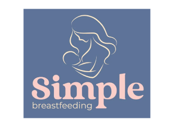 Simple breastfeeding logo featuring a line drawing of a woman nursing a baby, with the text 'Simple breastfeeding' underneath.